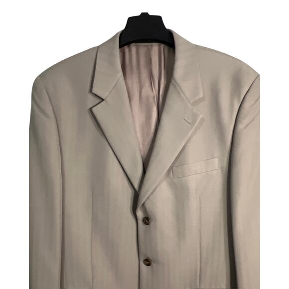 Chaps Suit Jacket Mens Size 42L Gray Rayon Single Breasted 3 Button Front - Picture 3 of 11
